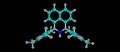 Boron nitride and carbon hybrid molecular structure isolated on black