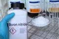 Boron nitride in container, chemical analysis in laboratory Royalty Free Stock Photo