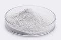 Boron nitride powder, chemical for industrial use in ceramics and lubricants, Ceramic powders on isolated background, copyspace