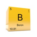 Boron symbol yellow cube Royalty Free Stock Photo