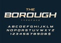 The Borough trendy retro display font design, alphabet, typeface