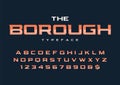 The Borough trendy retro display font design, alphabet, typeface