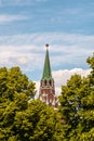 Borovitskaya Tower inside Kremlin, Moscow, Russia