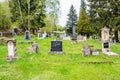 Borovnicka, Czech republic - May 15, 2021. Small old village cemetery after german sudeten population