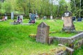 Borovnicka, Czech republic - May 15, 2021. Small old village cemetery after german sudeten population