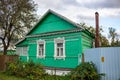 Borovsk, Russia - October 2017: Rural Wooden House in Borovsk