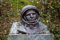 Borovsk, Russia - September 2015: Monument bust of Yuri Gagarin on a pedestal