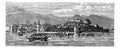 Borromean Islands, Lake Maggiore, Italy, vintage engraving