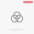 Borromean Rings flat vector icon Royalty Free Stock Photo