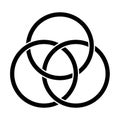 Borromean rings symbol illustration