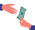 Borrow money from friend, debt and loan, incentive or bonus payment, credit or lending concept.