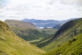 Borrowdale valley surrounded by mountains
