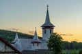 Borsa church at sunset in the Maramures Royalty Free Stock Photo