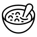 Borsch bowl icon outline vector. Ukrainian soup