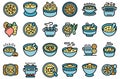 Borsch icons set vector flat