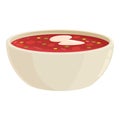 Borsch lunch icon cartoon vector. Food soup