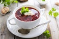 Borsch - traditional russian beetroot soup