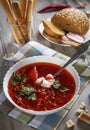 Plate with ukranian borsh