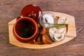 borsht soup with pork fat Royalty Free Stock Photo