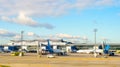 Boryspil airport, airplanes building panorama