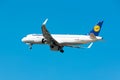 Airplane Airbus A320neo (D-AING) of Lufthansa is taking-off from Boryspil International Airport