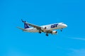 Airplane Embraer E190 (SP-LMB) of LOT Polish Airlines is landing at Boryspil airport