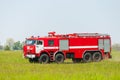 BORYSPIL, UKRAINE - MAY, 20, 2015: Red firetruck