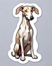 borzio sighthound dog clipart sticker isolated label Royalty Free Stock Photo