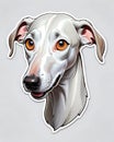 borzio sighthound dog cutout sticker isolated label