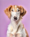 Borzoi puppy dog portrait affectionate pet