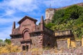 Bosa, Sardinia, Italy - Malaspina Castle hill - known also as Castle of Serravalle - with monumental facade of historic water Royalty Free Stock Photo