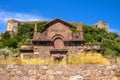 Bosa, Sardinia, Italy - Malaspina Castle hill - known also as Castle of Serravalle - with monumental facade of historic water