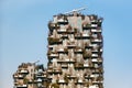 The Bosco Verticale towers in winter