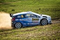 Bosenberg , Germany - August 22: Estonia driver OTT TANAK and his codriver Raigo Molder in a Ford Fiesta R5 WRC race in ADAC RALLY Royalty Free Stock Photo