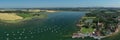 Bosham Village and West Sussex panoramic aerial view.