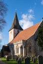 BOSHAM, WEST SUSSEX/UK - January 1 : Bosham Church bathed in win Royalty Free Stock Photo