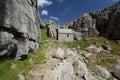 Bosherton, Pembrokeshire, Wales, UK, July 2014, View of Saint Govans Chapel Royalty Free Stock Photo