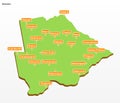 Botswana vector map Royalty Free Stock Photo