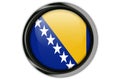 Bosnia & Herzegovina flag in the button pin Isolated on White Ba Royalty Free Stock Photo