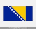National Flag of Bosnia and Herzegovina. Bosnian and Herzegovinian Country Flag Detailed Banner. EPS Vector Illustration Cut File Royalty Free Stock Photo