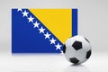 Bosnia Herzegovina flag with a soccer ball Royalty Free Stock Photo