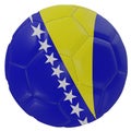 Bosnia and Herzegovina flag on a soccer ball Royalty Free Stock Photo