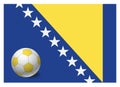 Bosnia and Herzegovina flag and soccer ball Royalty Free Stock Photo