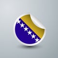 Bosnia and Herzegovina Flag with Sticker Design Royalty Free Stock Photo