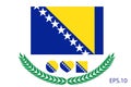 Bosnia and Herzegovina Flag vector illustration. Royalty Free Stock Photo