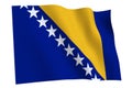 Bosnia and Herzegovina Flag waving