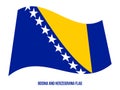 Bosnia and Herzegovina Flag Waving Vector Illustration on White Background. National Flag Royalty Free Stock Photo
