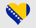 Bosnia and Herzegovina Heart Flag. Bosnian and Herzegovinian Love Shape Country Nation National Flag. BosniaÃ¢â¬âHerzegovina Banner Royalty Free Stock Photo