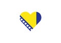 Bosnia and Herzegovina love heart shape Royalty Free Stock Photo