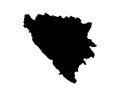 Bosnia and Herzegovina Map. Bosnian and Herzegovinian Country Map. Black and White National Outline Border Boundary Shape Geograph Royalty Free Stock Photo